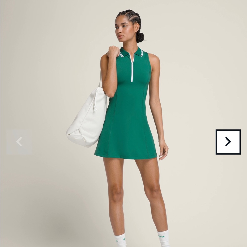 Wilson Green Riverside Dress - Tennis Sleeveless Polo Dress in M